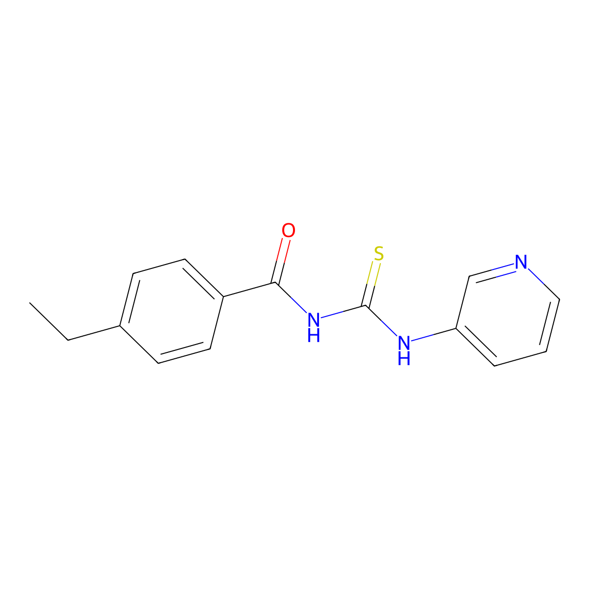 4-ethyl-N-(pyridin-3-ylcarbamothioyl)benzamide molecular structure, CAS 839689-50-8