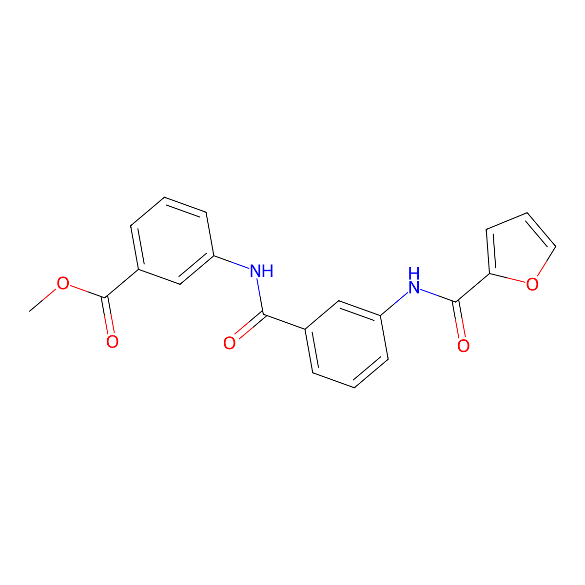 Methyl 3-[({3-[(furan-2-ylcarbonyl)amino]phenyl}carbonyl)amino]benzoate molecular structure, CAS 839689-60-0