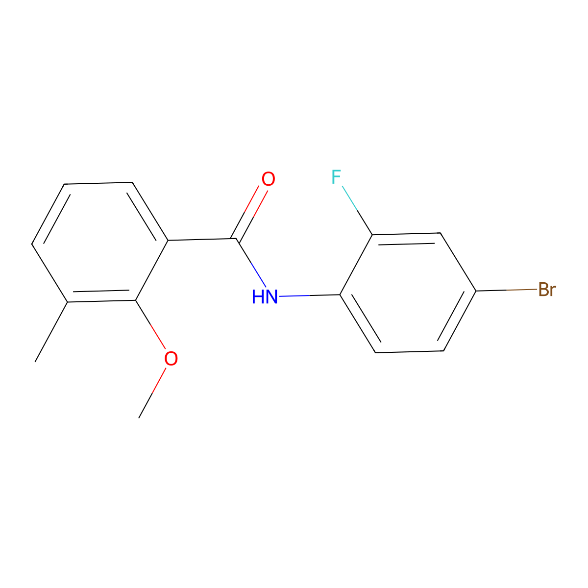 N-(4-bromo-2-fluorophenyl)-2-methoxy-3-methylbenzamide molecular structure, CAS 839689-80-4