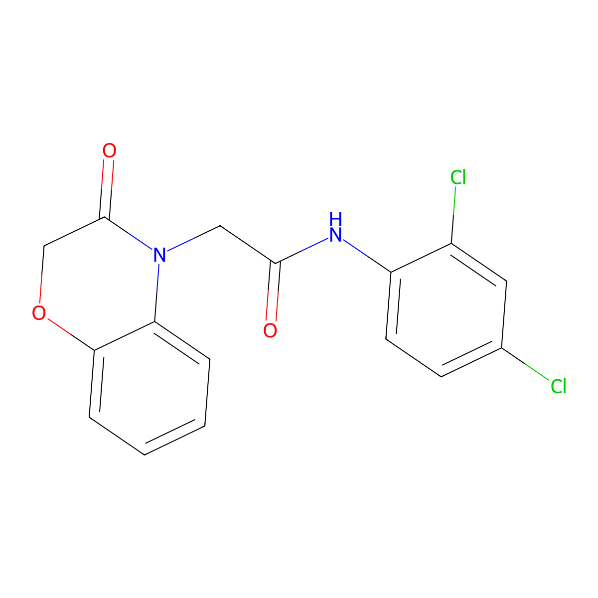 N-(2,4-dichlorophenyl)-2-(3-oxo-1,4-benzoxazin-4-yl)acetamide molecular structure, CAS 839689-83-7
