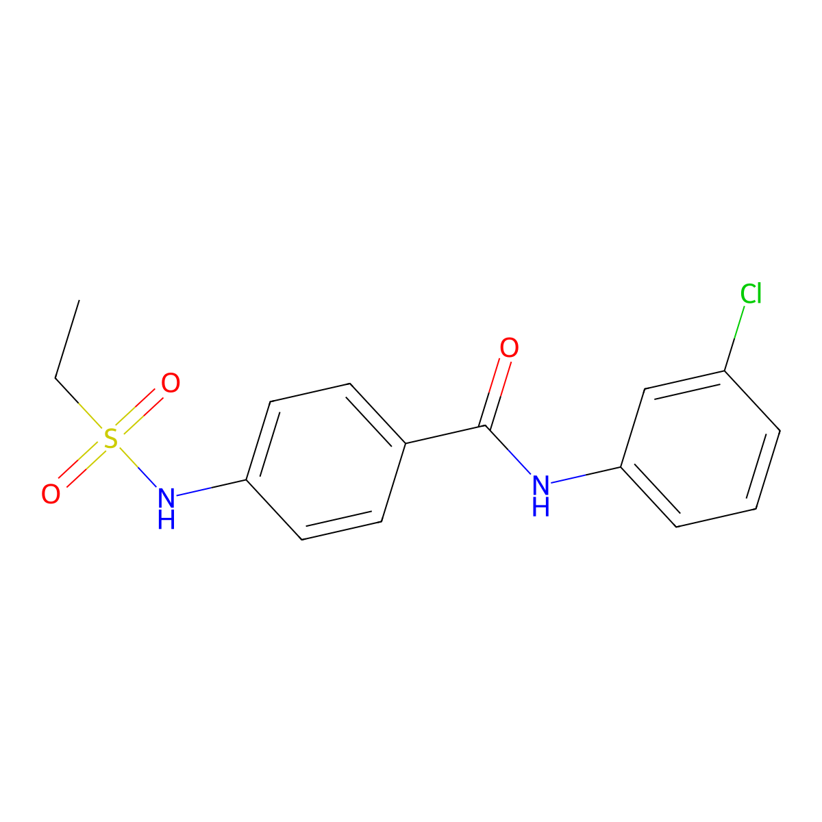 N-(3-chlorophenyl)-4-(ethylsulfonylamino)benzamide molecular structure, CAS 839689-87-1