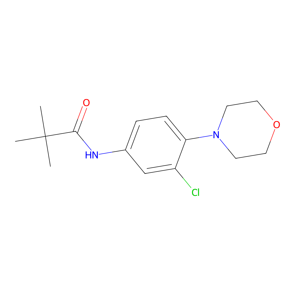 N-(3-chloro-4-morpholin-4-ylphenyl)-2,2-dimethylpropanamide molecular structure, CAS 839689-91-7