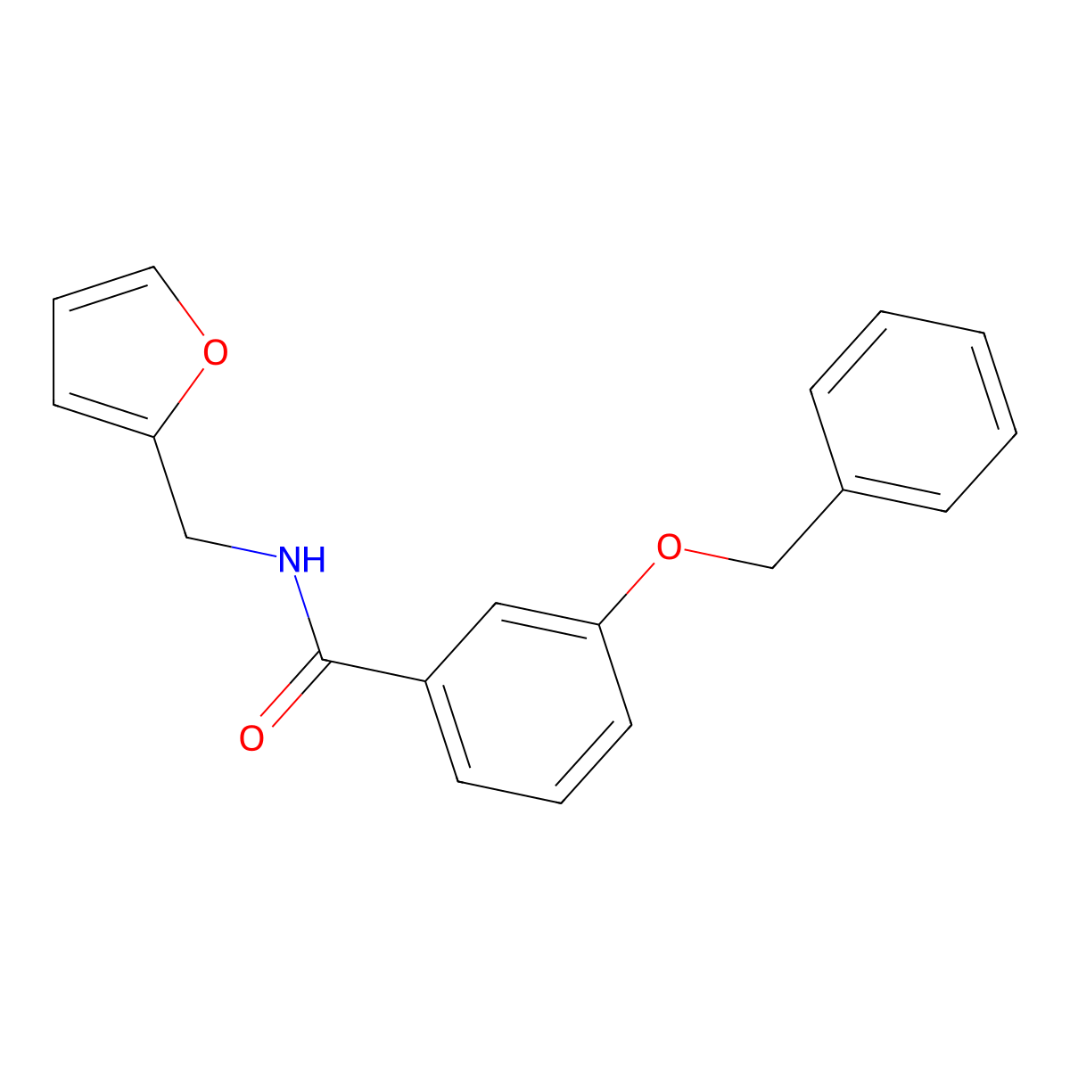 N-(furan-2-ylmethyl)-3-phenylmethoxybenzamide molecular structure, CAS 839689-96-2