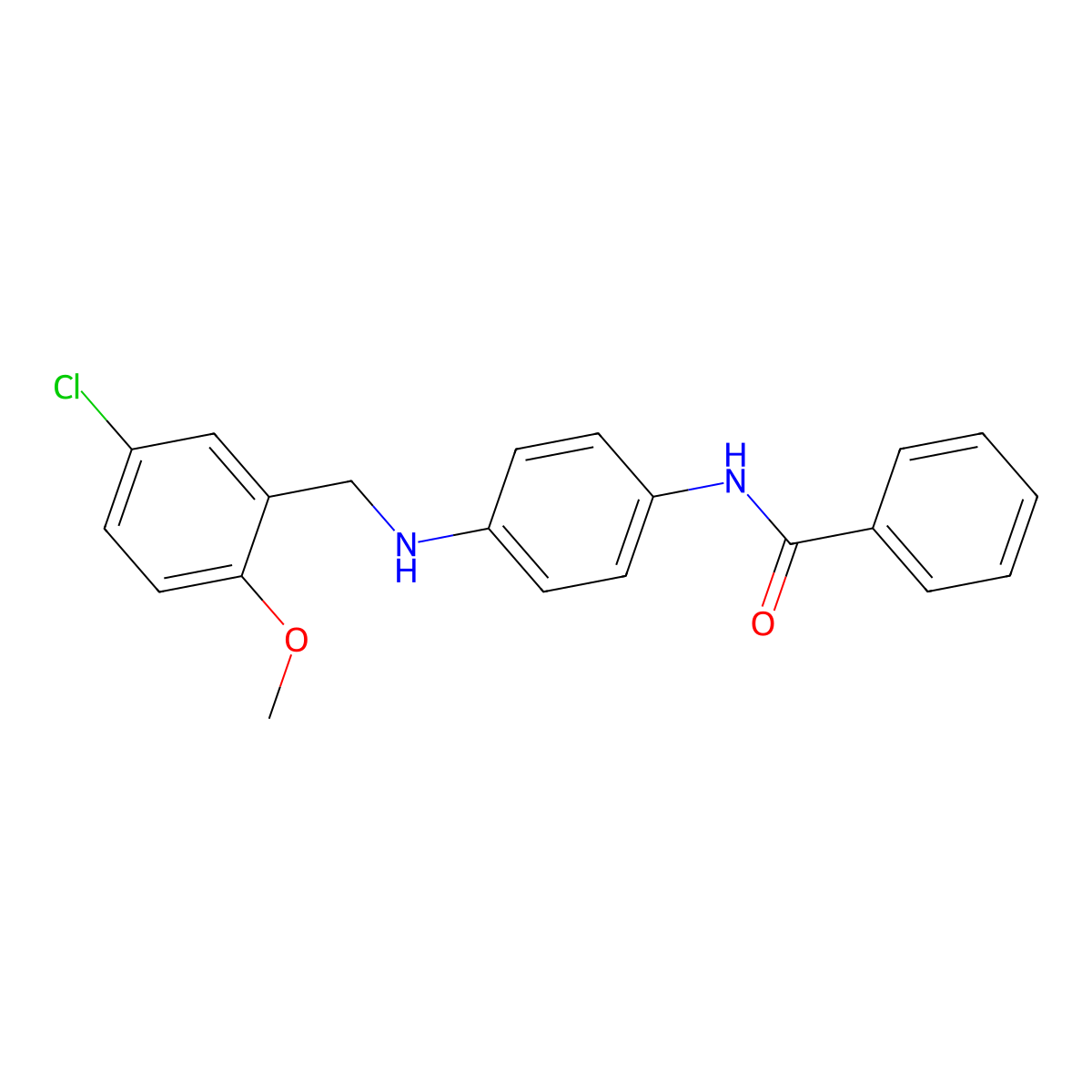 N-{4-[(5-chloro-2-methoxybenzyl)amino]phenyl}benzamide molecular structure, CAS 839690-09-4