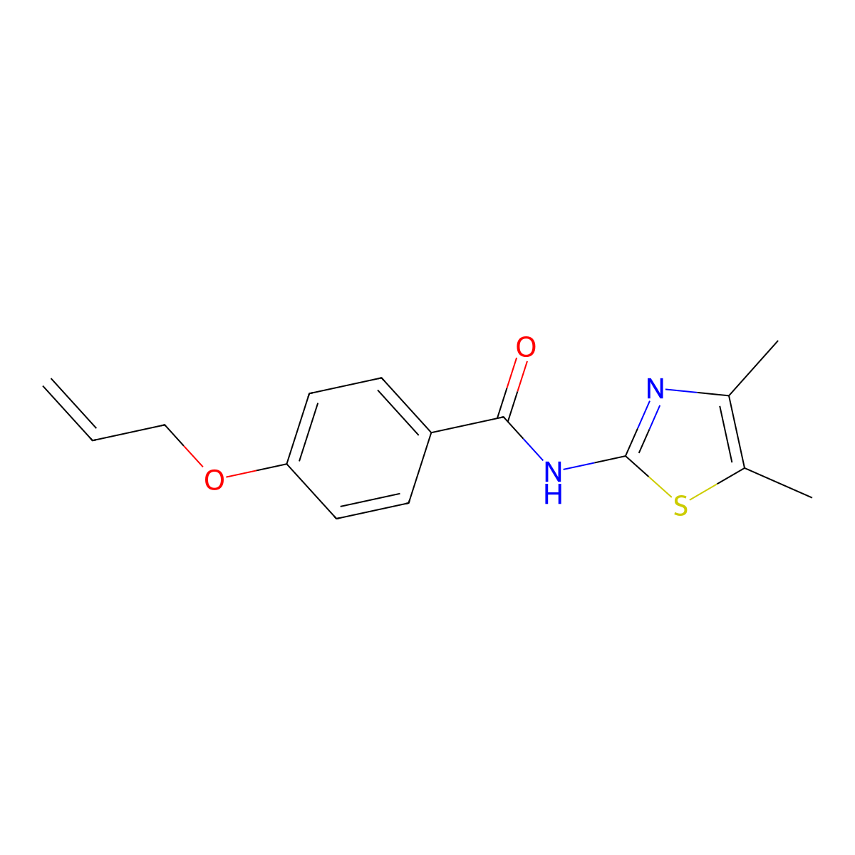 N-(4,5-dimethyl-1,3-thiazol-2-yl)-4-prop-2-enoxybenzamide molecular structure, CAS 839690-19-6