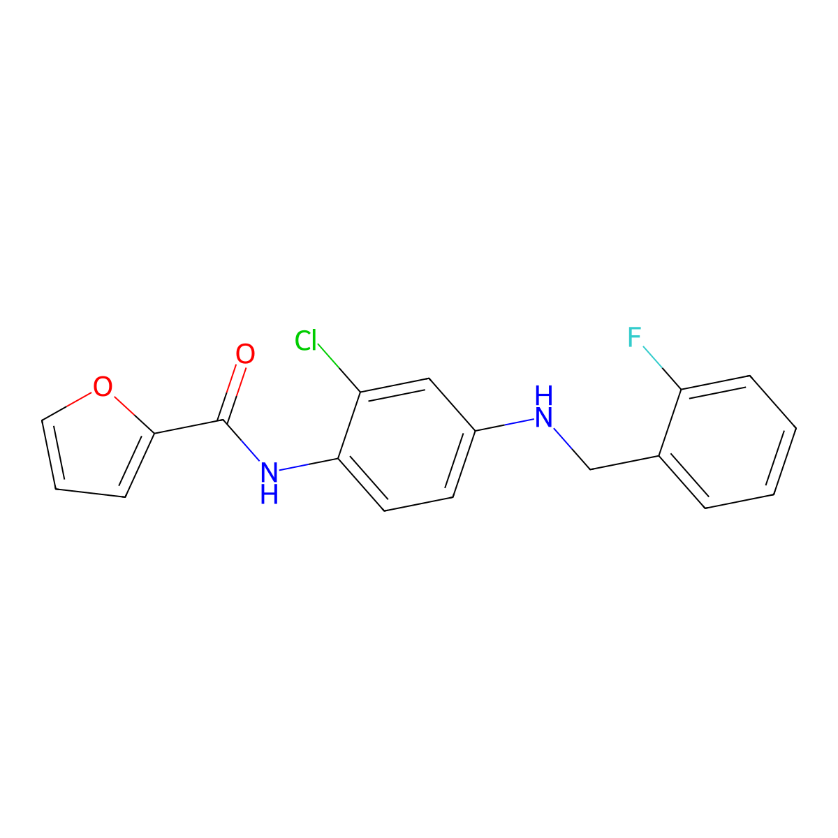 N-{2-chloro-4-[(2-fluorobenzyl)amino]phenyl}-2-furamide molecular structure, CAS 839690-31-2