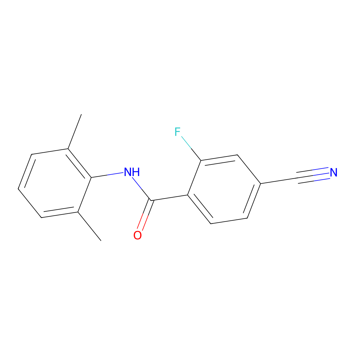 4-cyano-N-(2,6-dimethylphenyl)-2-fluorobenzamide molecular structure, CAS 839690-48-1
