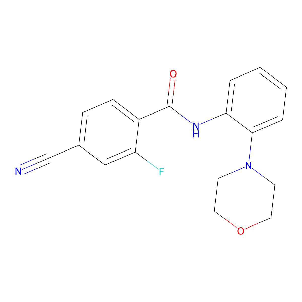 4-cyano-2-fluoro-N-(2-morpholin-4-ylphenyl)benzamide molecular structure, CAS 839690-54-9