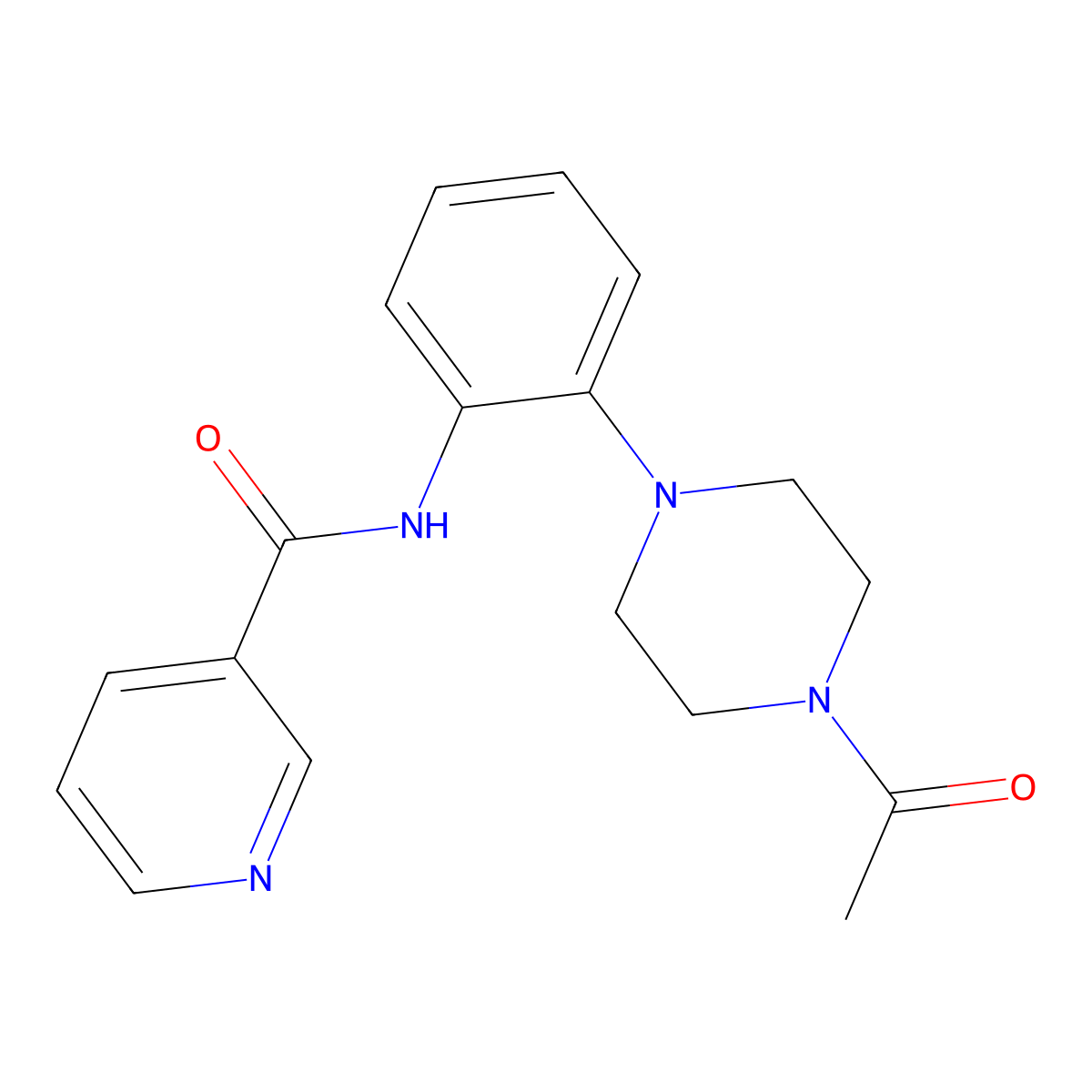 N-[2-(4-acetylpiperazin-1-yl)phenyl]pyridine-3-carboxamide molecular structure, CAS 839690-67-4