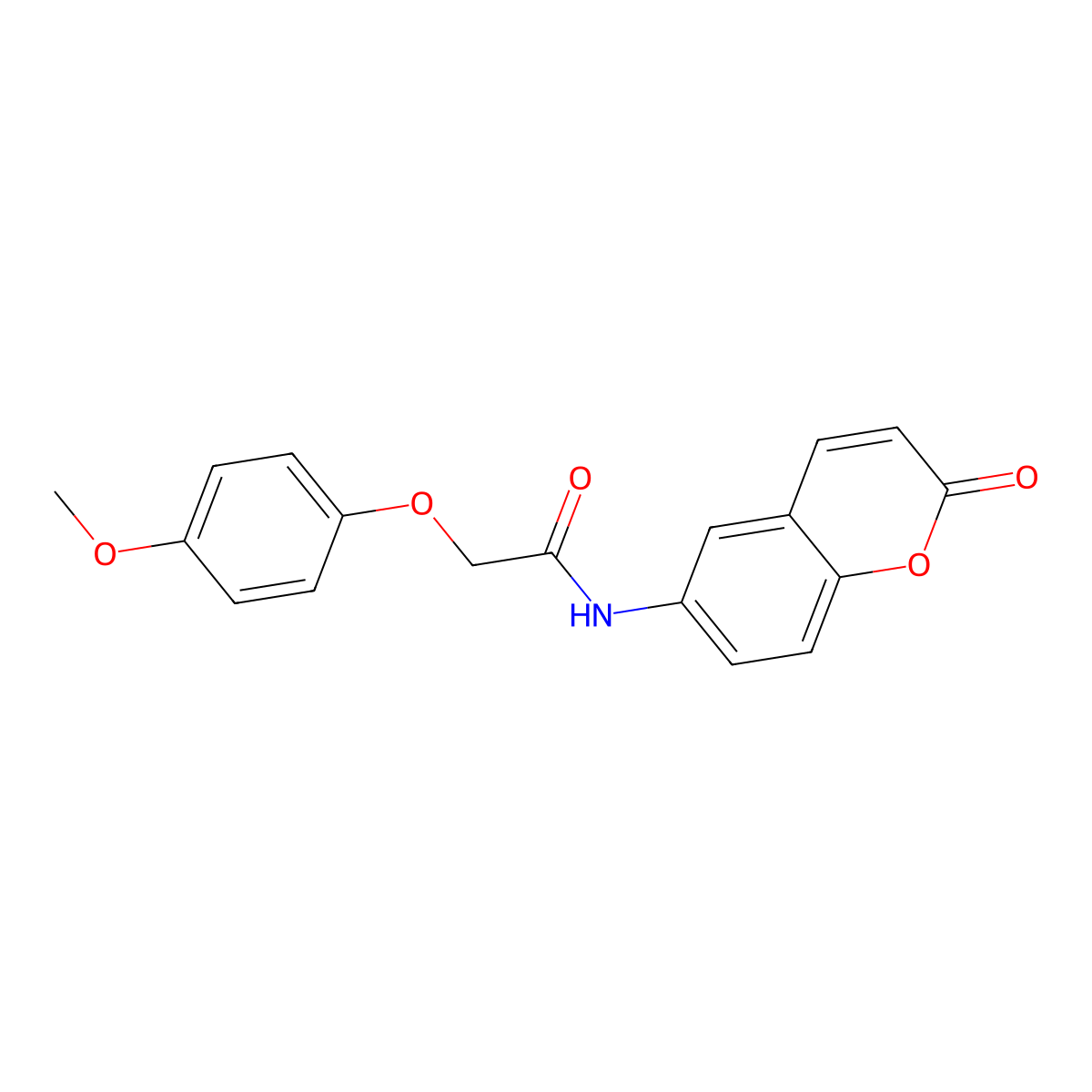 2-(4-methoxyphenoxy)-N-(2-oxochromen-6-yl)acetamide molecular structure, CAS 839690-73-2