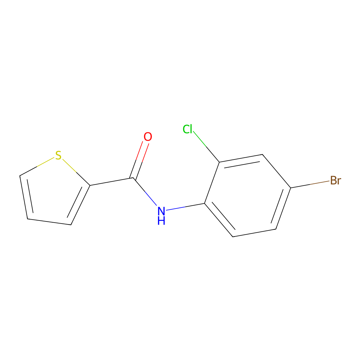 N-(4-bromo-2-chlorophenyl)thiophene-2-carboxamide molecular structure, CAS 839690-84-5