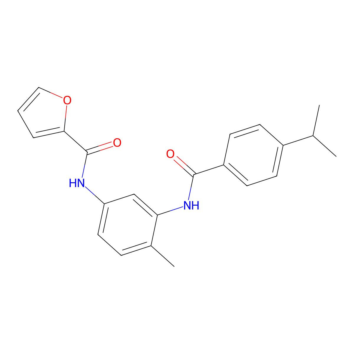 N-{3-[(4-isopropylbenzoyl)amino]-4-methylphenyl}-2-furamide molecular structure, CAS 839690-96-9