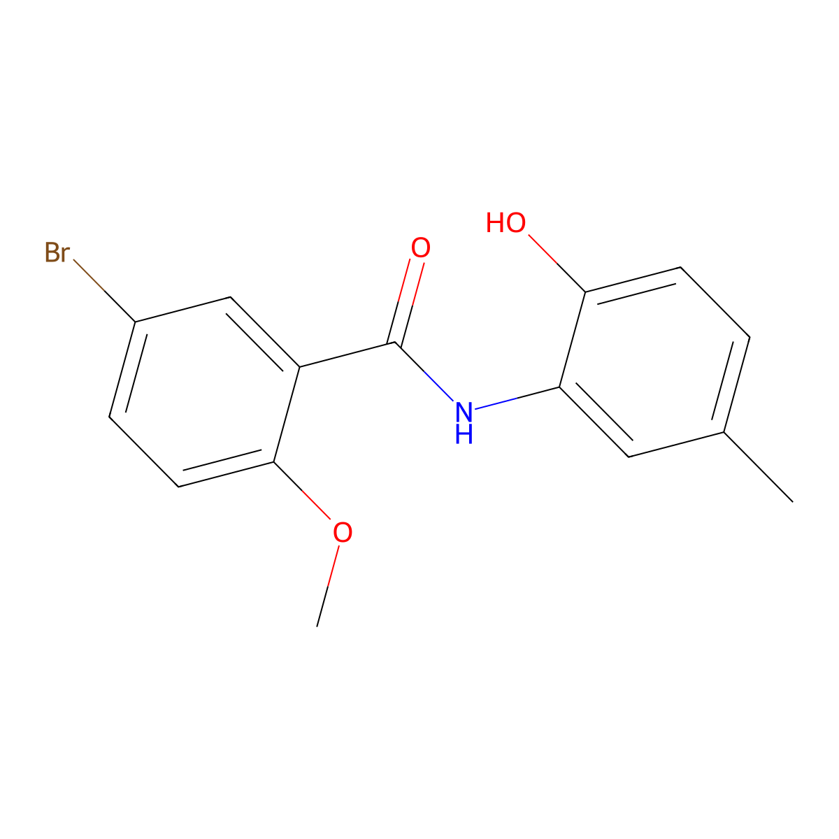 5-bromo-N-(2-hydroxy-5-methylphenyl)-2-methoxybenzamide molecular structure, CAS 839691-01-9