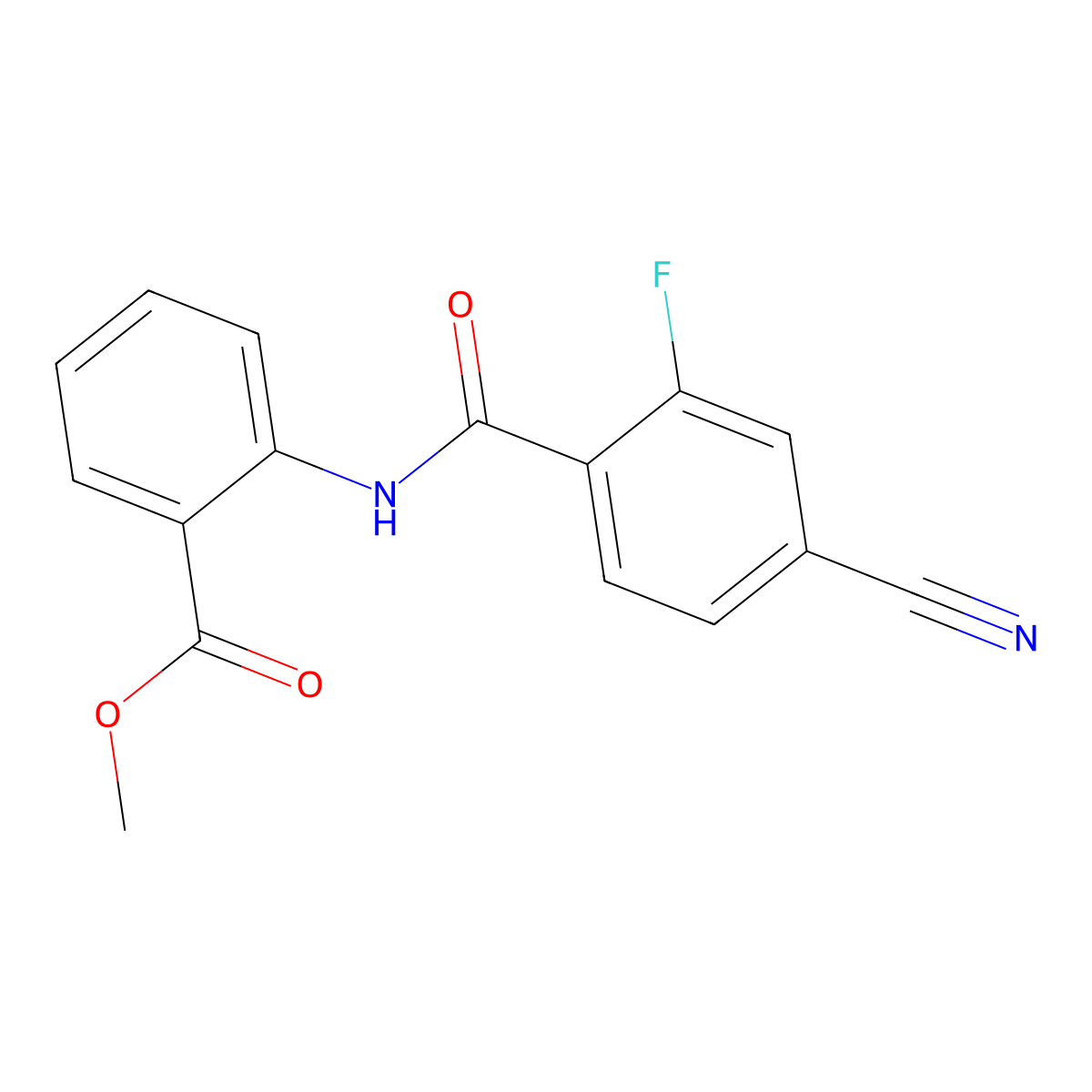 Methyl 2-[(4-cyano-2-fluorobenzoyl)amino]benzoate molecular structure, CAS 839691-03-1