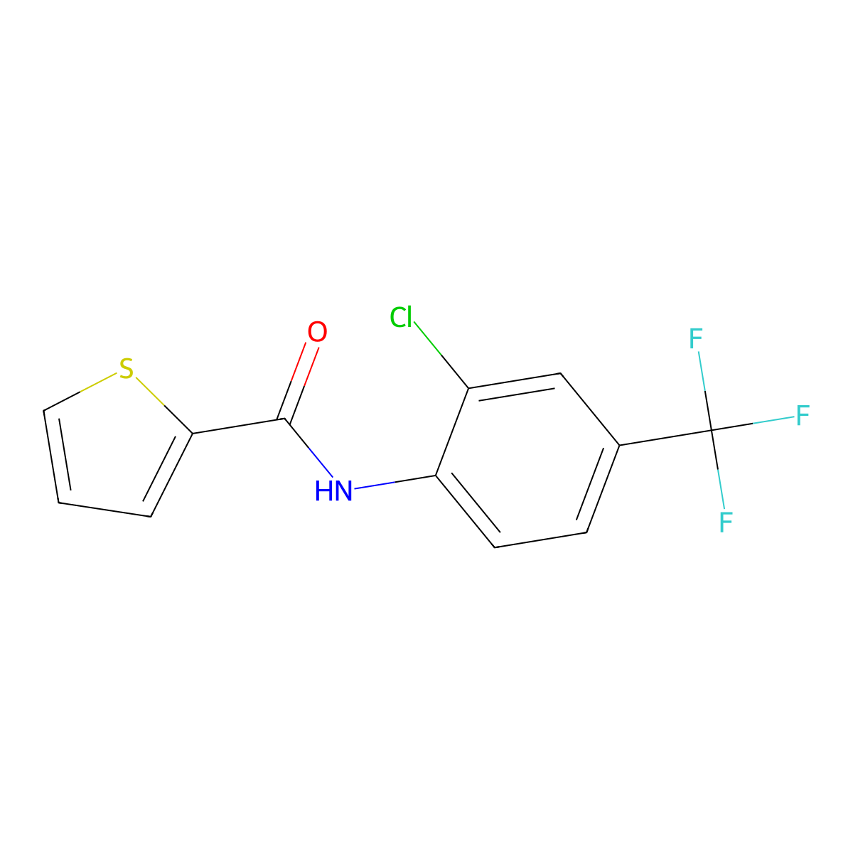 N-[2-chloro-4-(trifluoromethyl)phenyl]thiophene-2-carboxamide molecular structure, CAS 839691-16-6