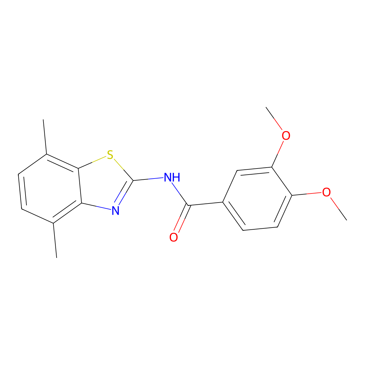 N-(4,7-dimethyl-1,3-benzothiazol-2-yl)-3,4-dimethoxybenzamide molecular structure, CAS 839691-53-1