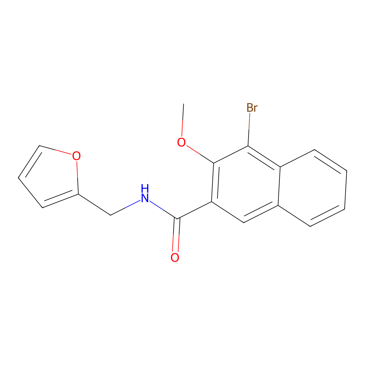 4-bromo-N-(furan-2-ylmethyl)-3-methoxynaphthalene-2-carboxamide molecular structure, CAS 839691-77-9