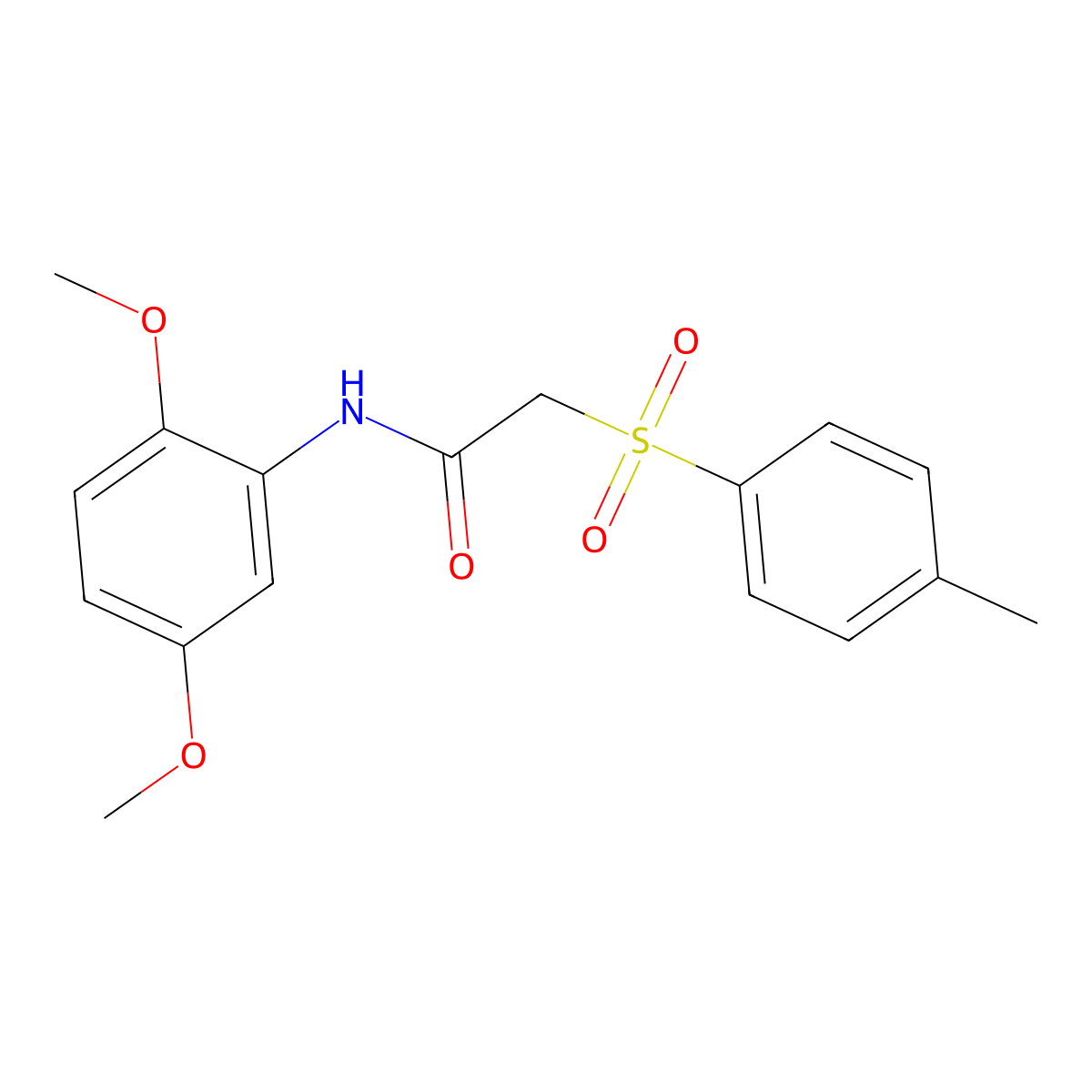 N-(2,5-dimethoxyphenyl)-2-(4-methylphenyl)sulfonylacetamide molecular structure, CAS 839691-85-9