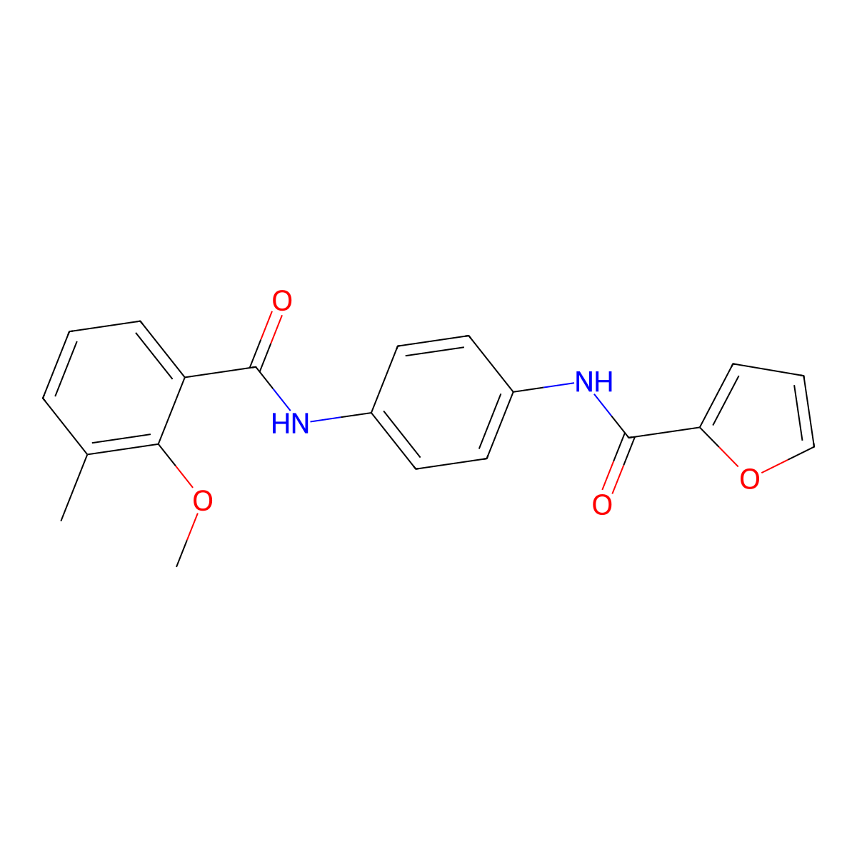 N-[4-[(2-methoxy-3-methylbenzoyl)amino]phenyl]furan-2-carboxamide molecular structure, CAS 839691-89-3