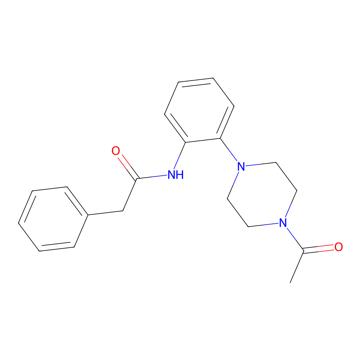 N-[2-(4-acetylpiperazin-1-yl)phenyl]-2-phenylacetamide molecular structure, CAS 839691-90-6
