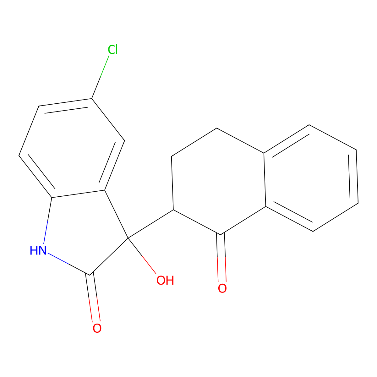 5-chloro-3-hydroxy-3-(1-oxo-3,4-dihydro-2H-naphthalen-2-yl)-1H-indol-2-one molecular structure, CAS 839691-92-8