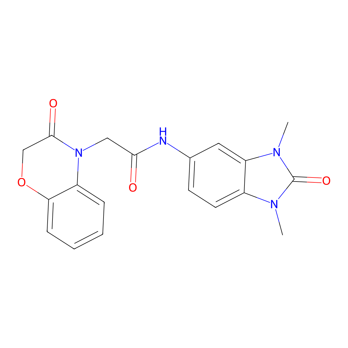 N-(1,3-dimethyl-2-oxobenzimidazol-5-yl)-2-(3-oxo-1,4-benzoxazin-4-yl)acetamide molecular structure, CAS 839692-10-3