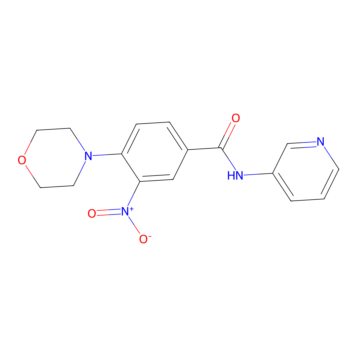 4-morpholin-4-yl-3-nitro-N-pyridin-3-ylbenzamide molecular structure, CAS 839692-12-5