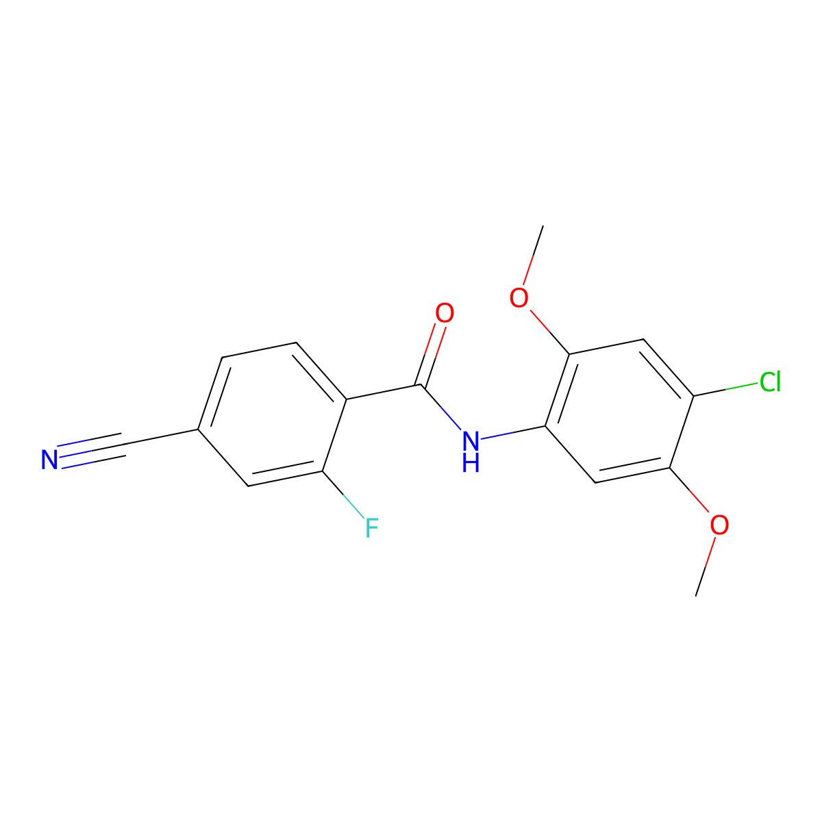 N-(4-chloro-2,5-dimethoxyphenyl)-4-cyano-2-fluorobenzamide molecular structure, CAS 839692-13-6