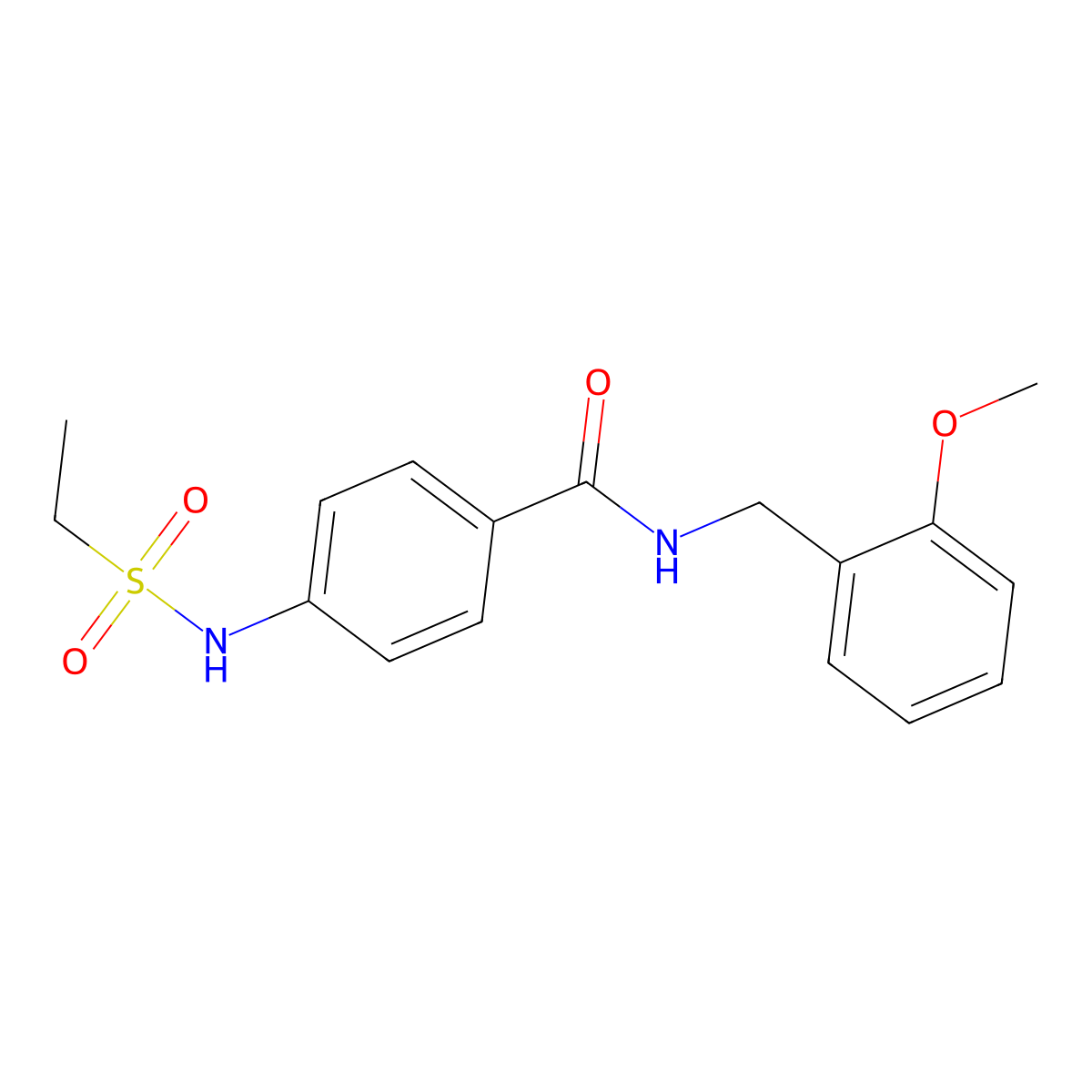 4-(ethylsulfonylamino)-N-[(2-methoxyphenyl)methyl]benzamide molecular structure, CAS 839692-15-8