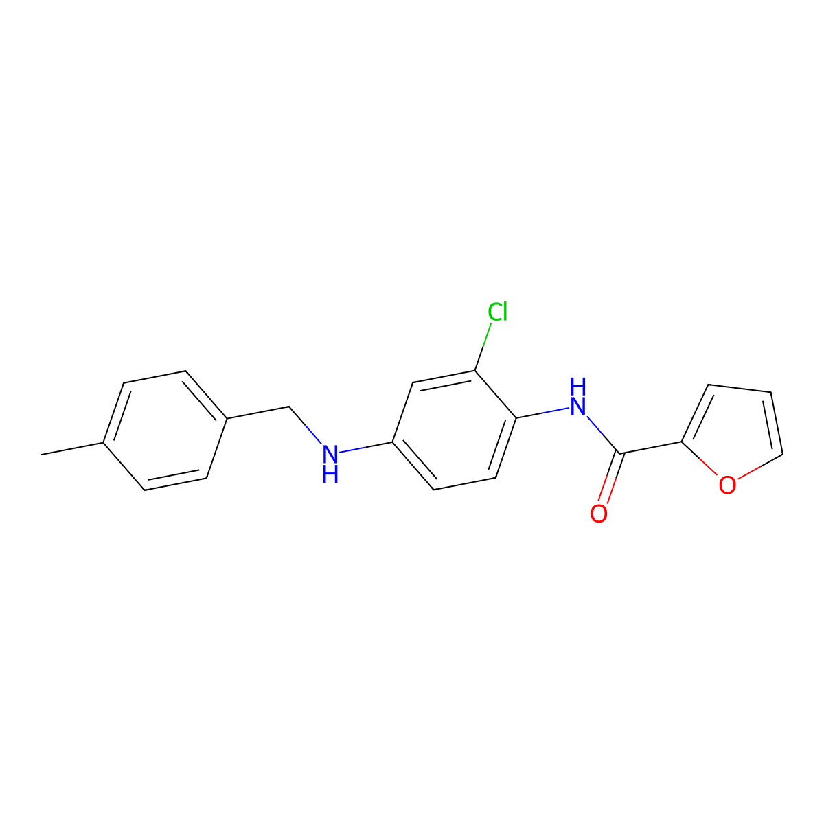 N-{2-chloro-4-[(4-methylbenzyl)amino]phenyl}-2-furamide molecular structure, CAS 839692-16-9
