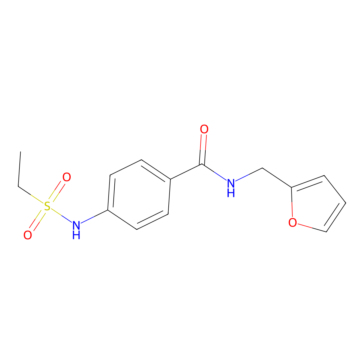 4-(ethylsulfonylamino)-N-(furan-2-ylmethyl)benzamide molecular structure, CAS 839692-42-1