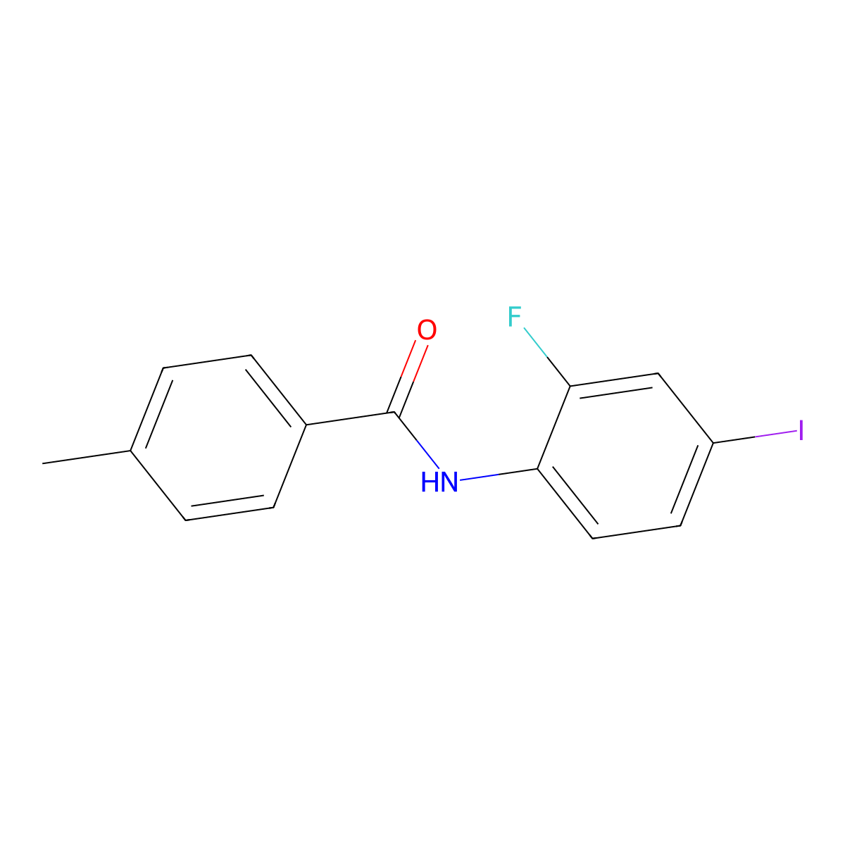 N-(2-fluoro-4-iodophenyl)-4-methylbenzamide molecular structure, CAS 839692-45-4