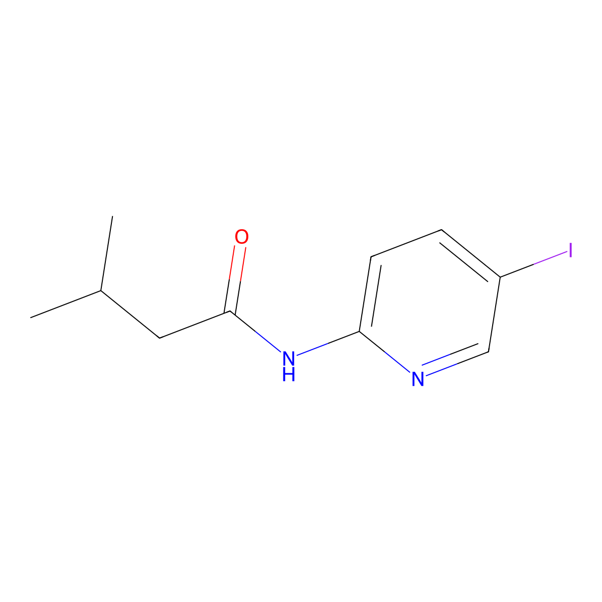 N-(5-iodopyridin-2-yl)-3-methylbutanamide molecular structure, CAS 839692-58-9
