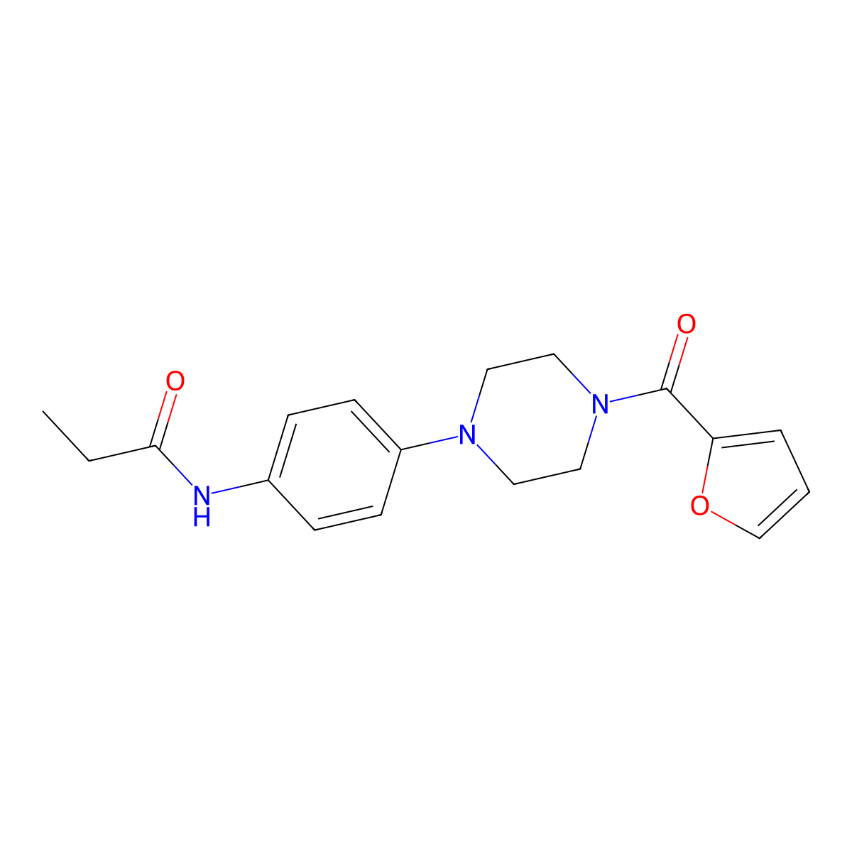 N-[4-[4-(furan-2-carbonyl)piperazin-1-yl]phenyl]propanamide molecular structure, CAS 839692-75-0