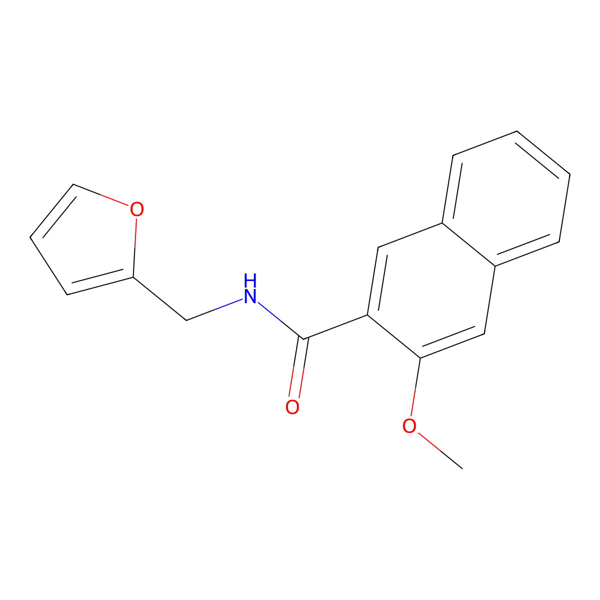 N-(2-furylmethyl)-3-methoxy-2-naphthamide molecular structure, CAS 839692-82-9