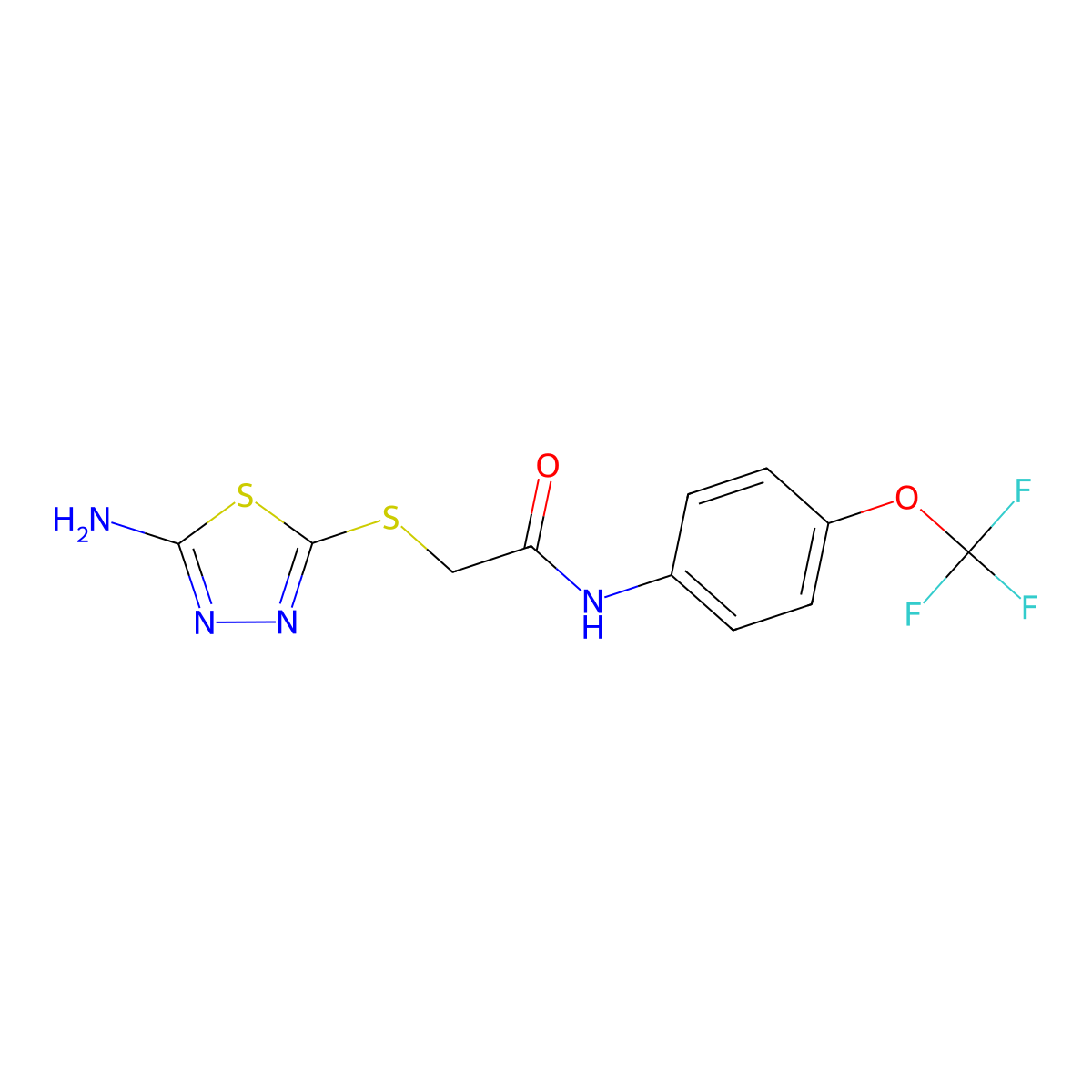 2-[(5-amino-1,3,4-thiadiazol-2-yl)sulfanyl]-N-[4-(trifluoromethoxy)phenyl]acetamide molecular structure, CAS 839693-07-1
