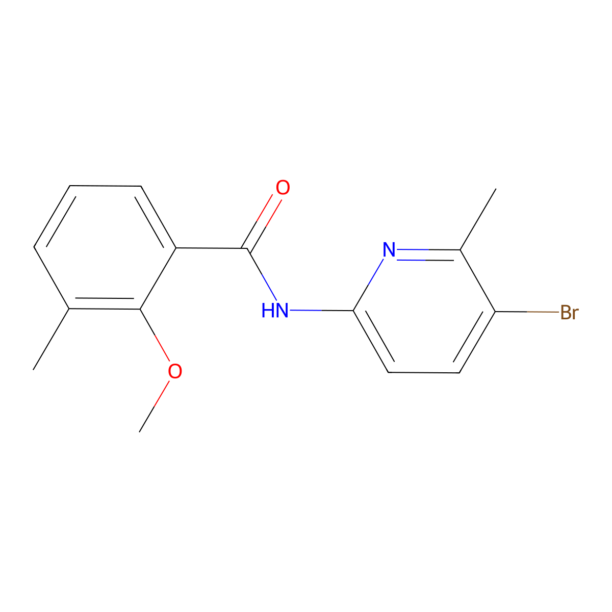 N-(5-bromo-6-methylpyridin-2-yl)-2-methoxy-3-methylbenzamide molecular structure, CAS 839693-10-6
