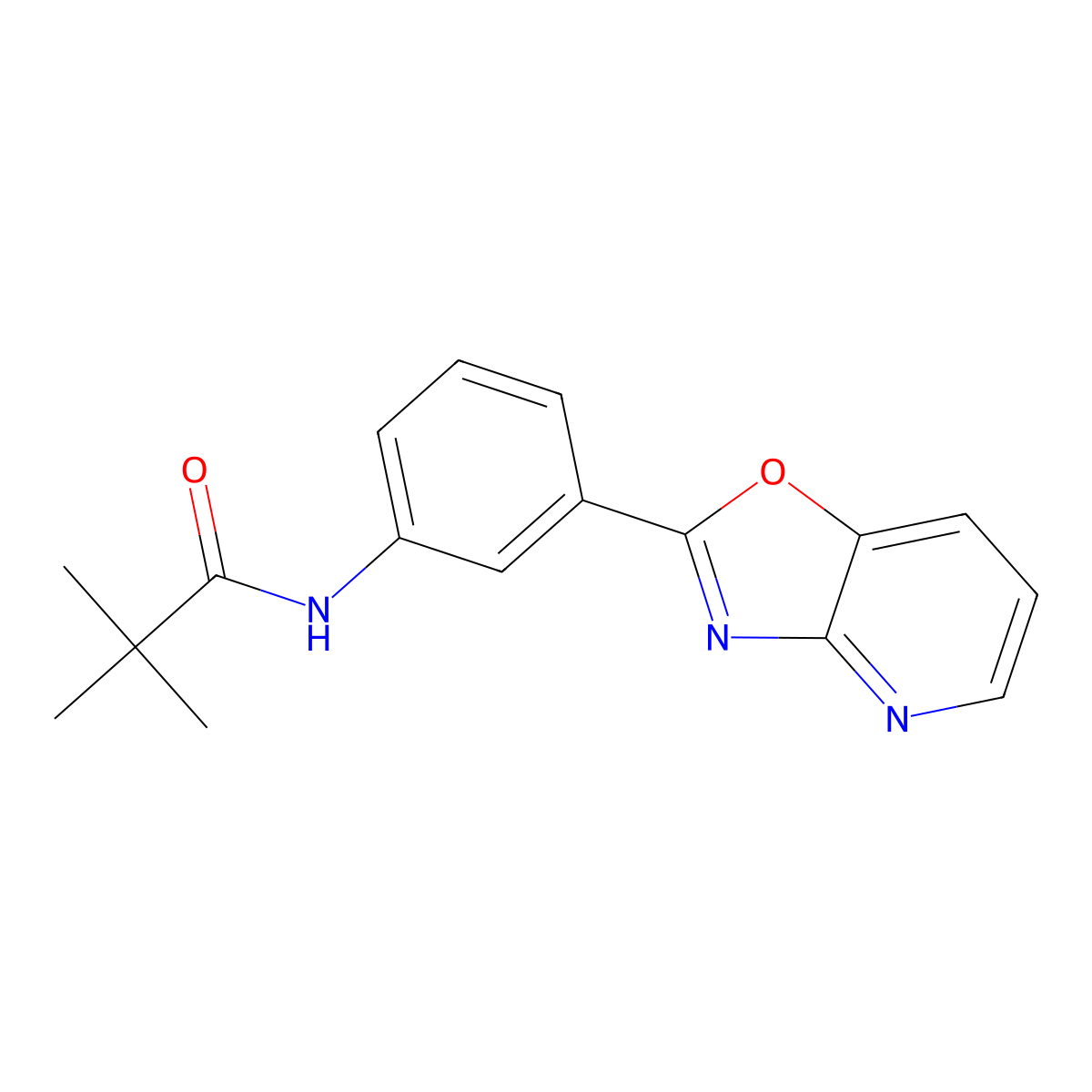 2,2-dimethyl-N-[3-([1,3]oxazolo[4,5-b]pyridin-2-yl)phenyl]propanamide molecular structure, CAS 839693-12-8