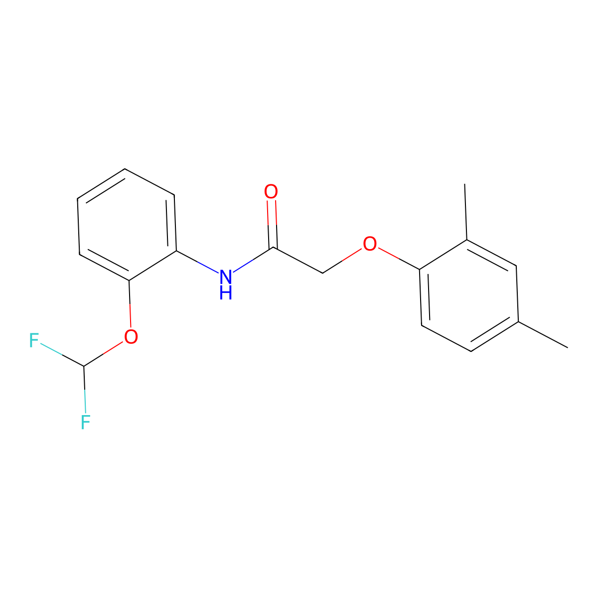 N-[2-(difluoromethoxy)phenyl]-2-(2,4-dimethylphenoxy)acetamide molecular structure, CAS 839693-19-5