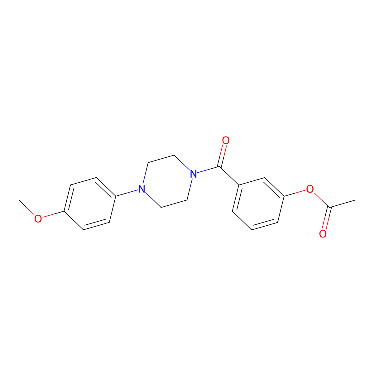 [3-[4-(4-Methoxyphenyl)piperazine-1-carbonyl]phenyl] acetate molecular structure, CAS 839693-49-1