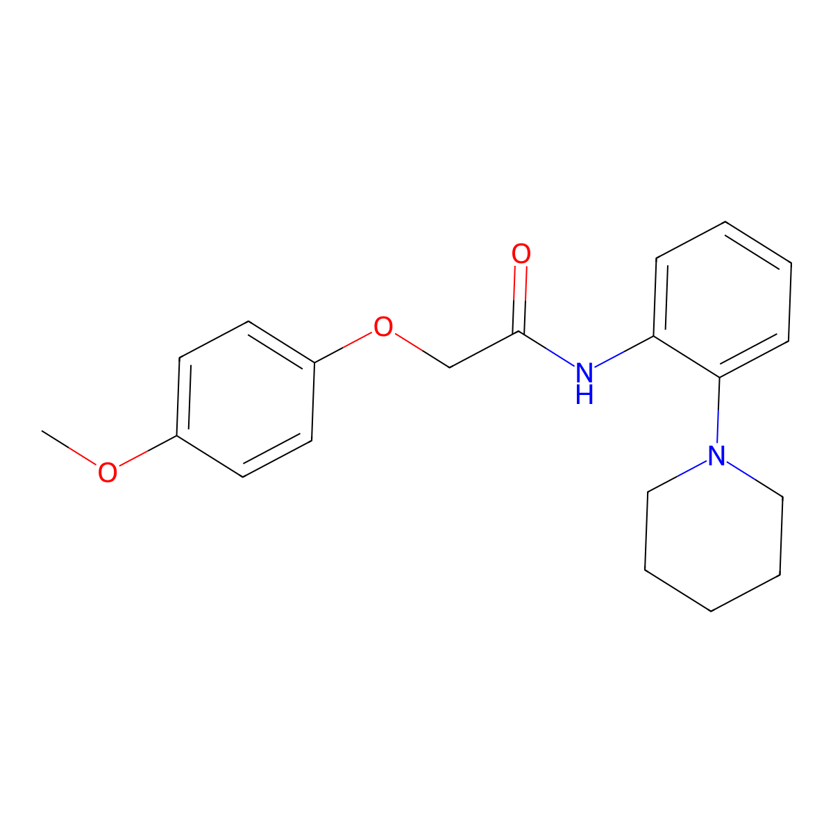 2-(4-methoxyphenoxy)-N-(2-piperidin-1-ylphenyl)acetamide molecular structure, CAS 839693-54-8