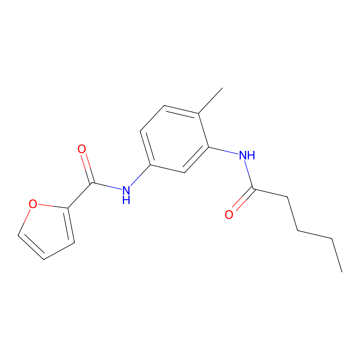 N-[4-methyl-3-(pentanoylamino)phenyl]-2-furamide molecular structure, CAS 839693-57-1