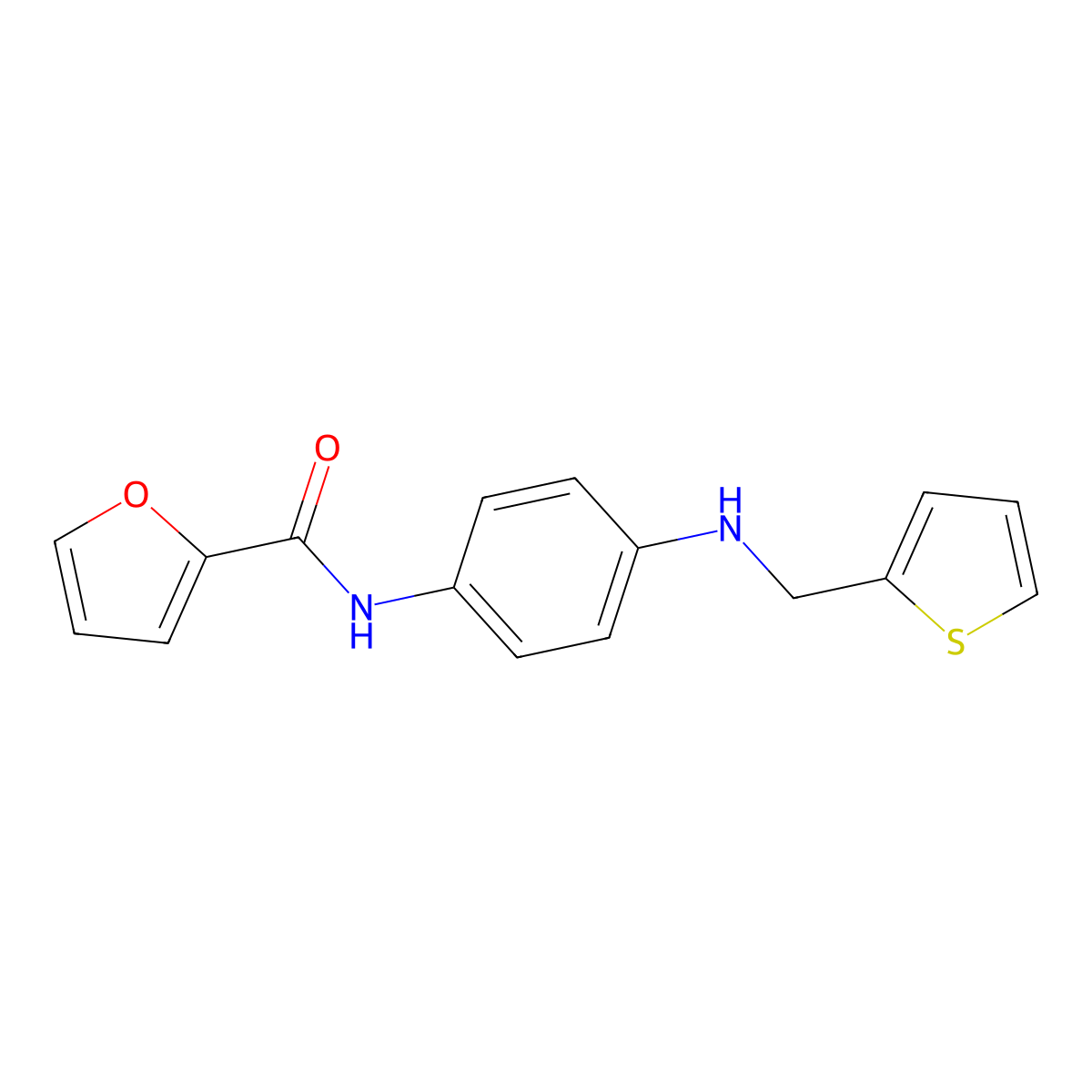 N-[4-(thiophen-2-ylmethylamino)phenyl]furan-2-carboxamide molecular structure, CAS 839693-77-5