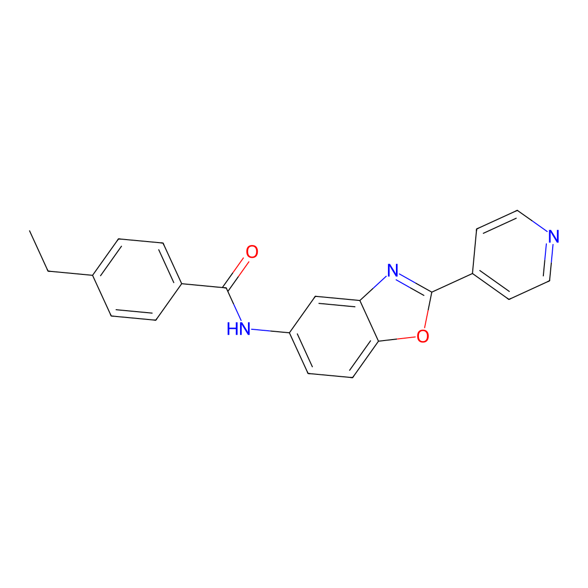 4-ethyl-N-(2-pyridin-4-yl-1,3-benzoxazol-5-yl)benzamide molecular structure, CAS 839693-86-6