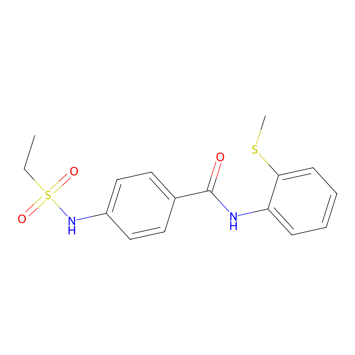4-(ethylsulfonylamino)-N-(2-methylsulfanylphenyl)benzamide molecular structure, CAS 839693-91-3