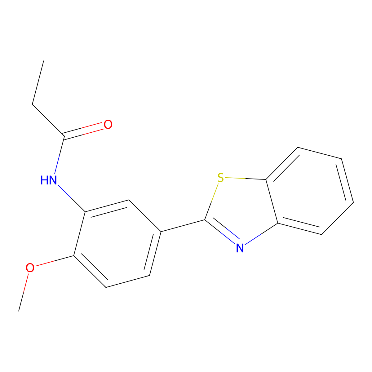 N-[5-(1,3-benzothiazol-2-yl)-2-methoxyphenyl]propanamide molecular structure, CAS 839694-06-3
