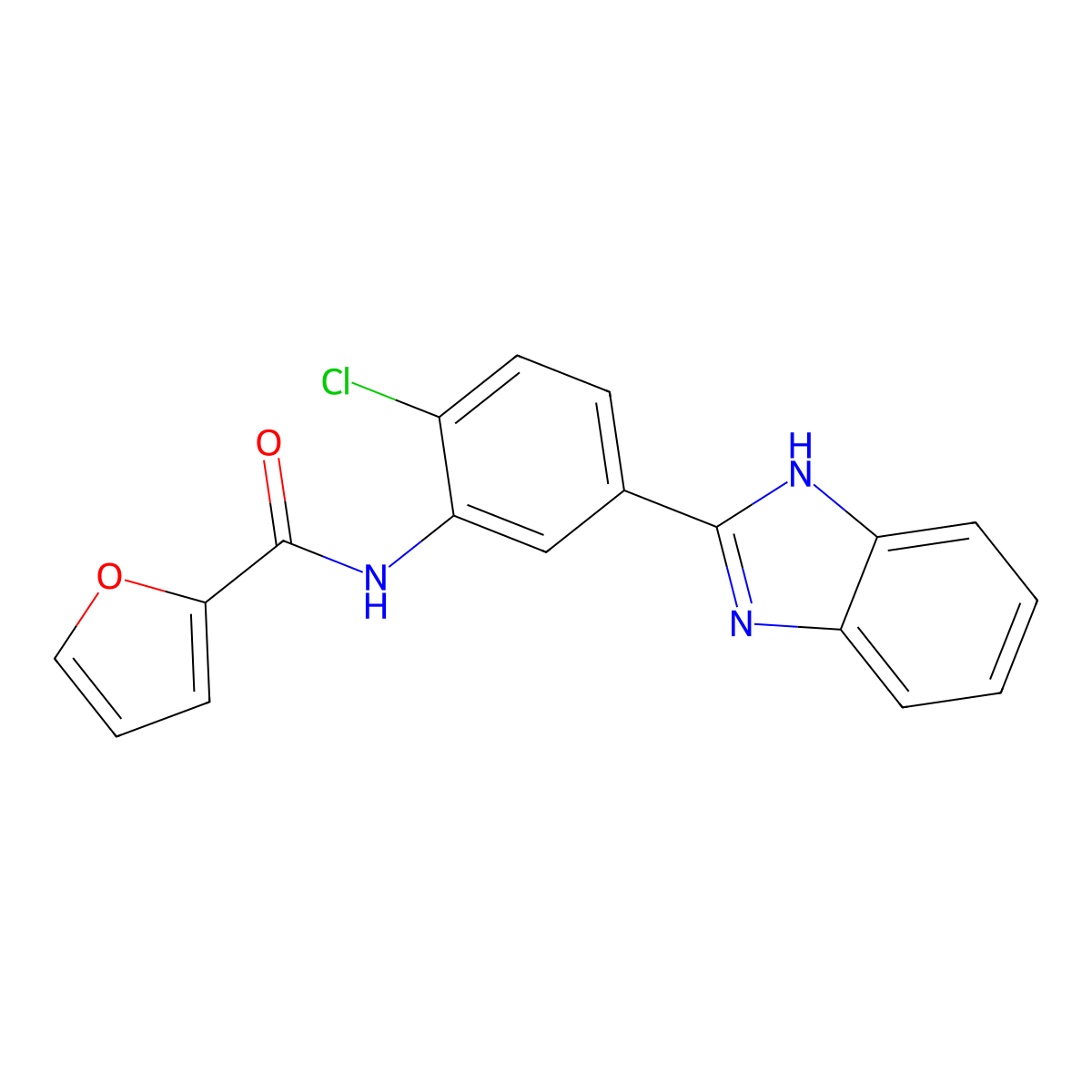 N-[5-(1H-benzimidazol-2-yl)-2-chlorophenyl]furan-2-carboxamide molecular structure, CAS 839694-07-4