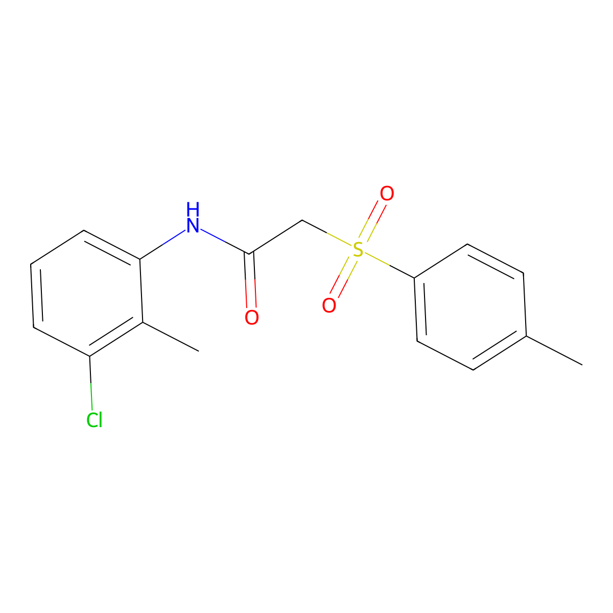N-(3-chloro-2-methylphenyl)-2-(4-methylphenyl)sulfonylacetamide molecular structure, CAS 839694-11-0