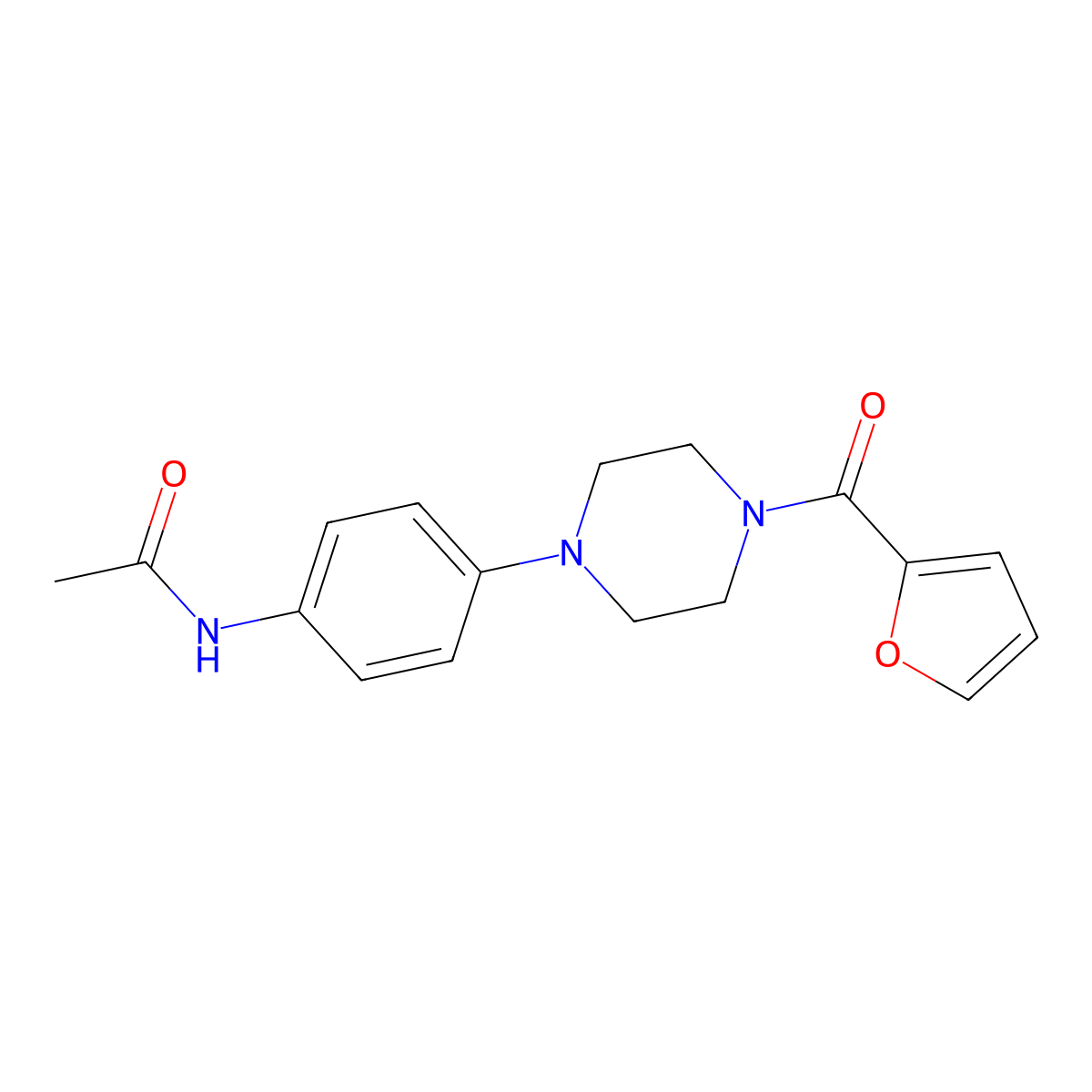 N-[4-[4-(furan-2-carbonyl)piperazin-1-yl]phenyl]acetamide molecular structure, CAS 839694-13-2