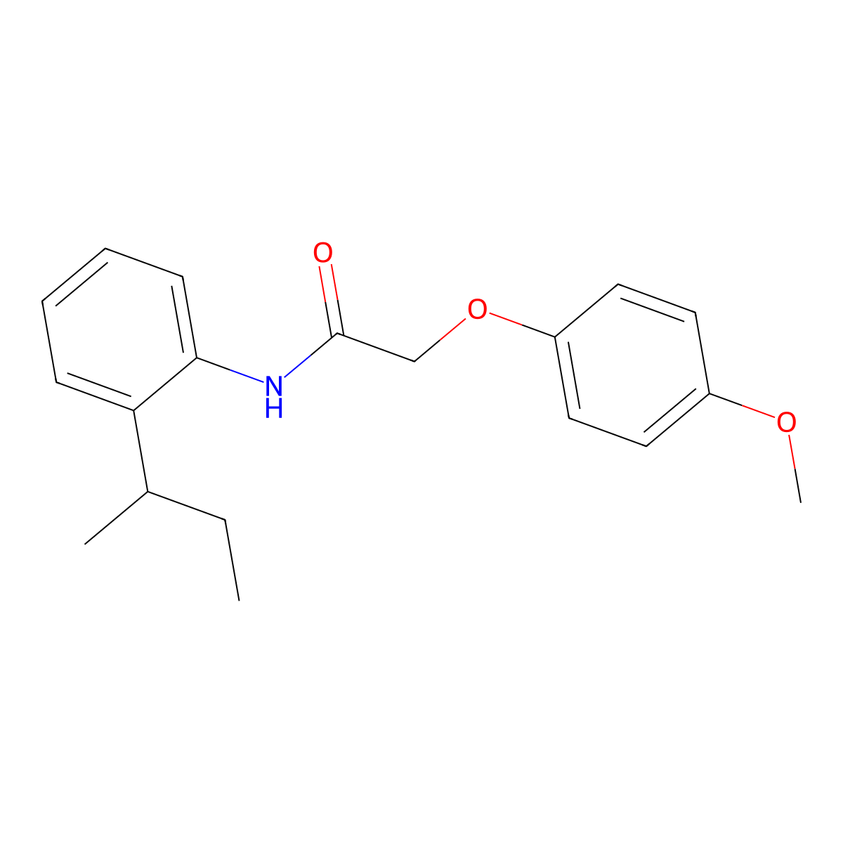 N-(2-sec-butylphenyl)-2-(4-methoxyphenoxy)acetamide molecular structure, CAS 839694-17-6